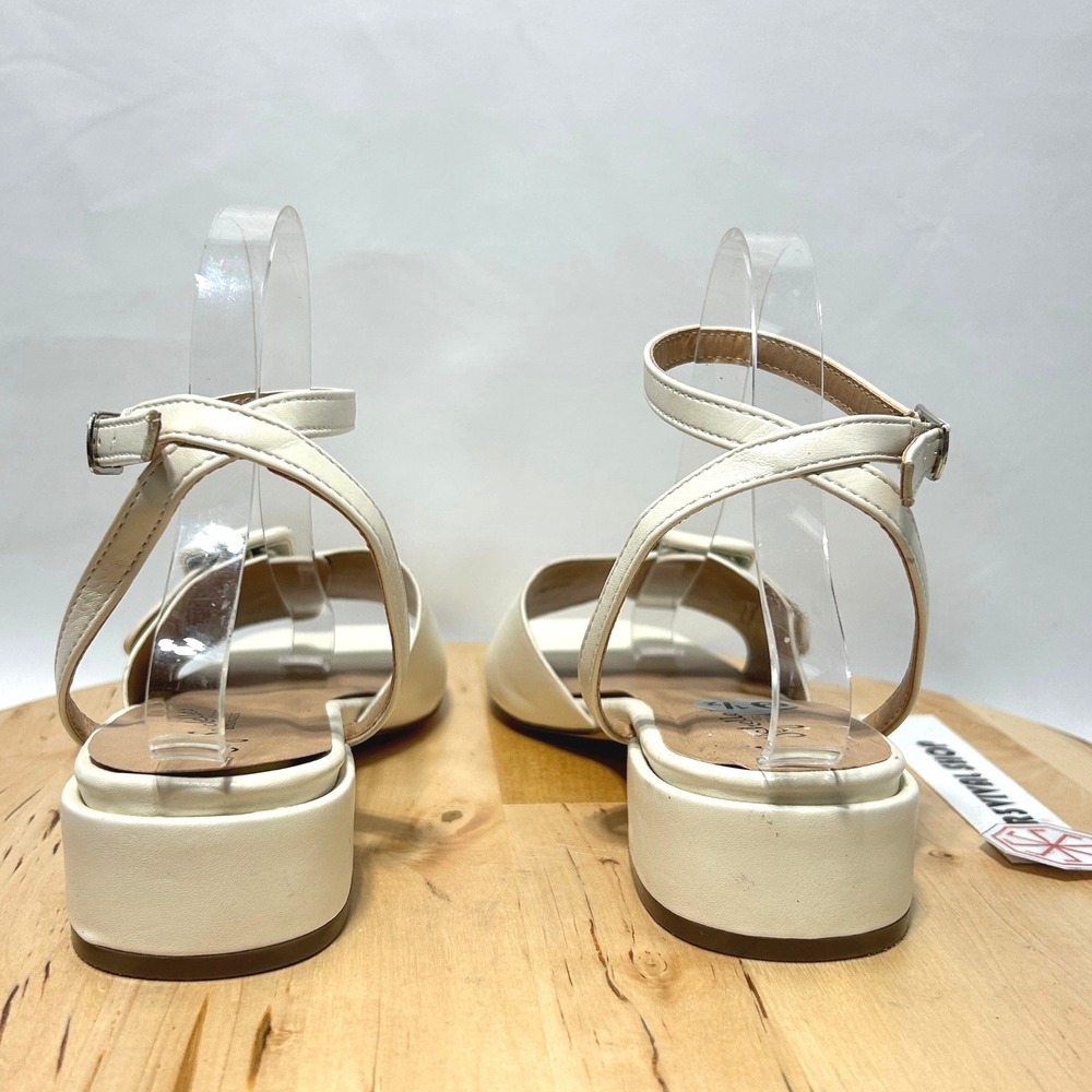 Seychelles Buckles Ivory Square Toe Block Heel Womens Sandals - Size 9.5M - Picture 7 of 10
